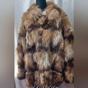 Men's Brown raccoon Fur Coat